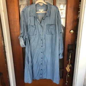 I Have Pockets! Soft Chambray Denim Dress with Belt 💕 4x EUC